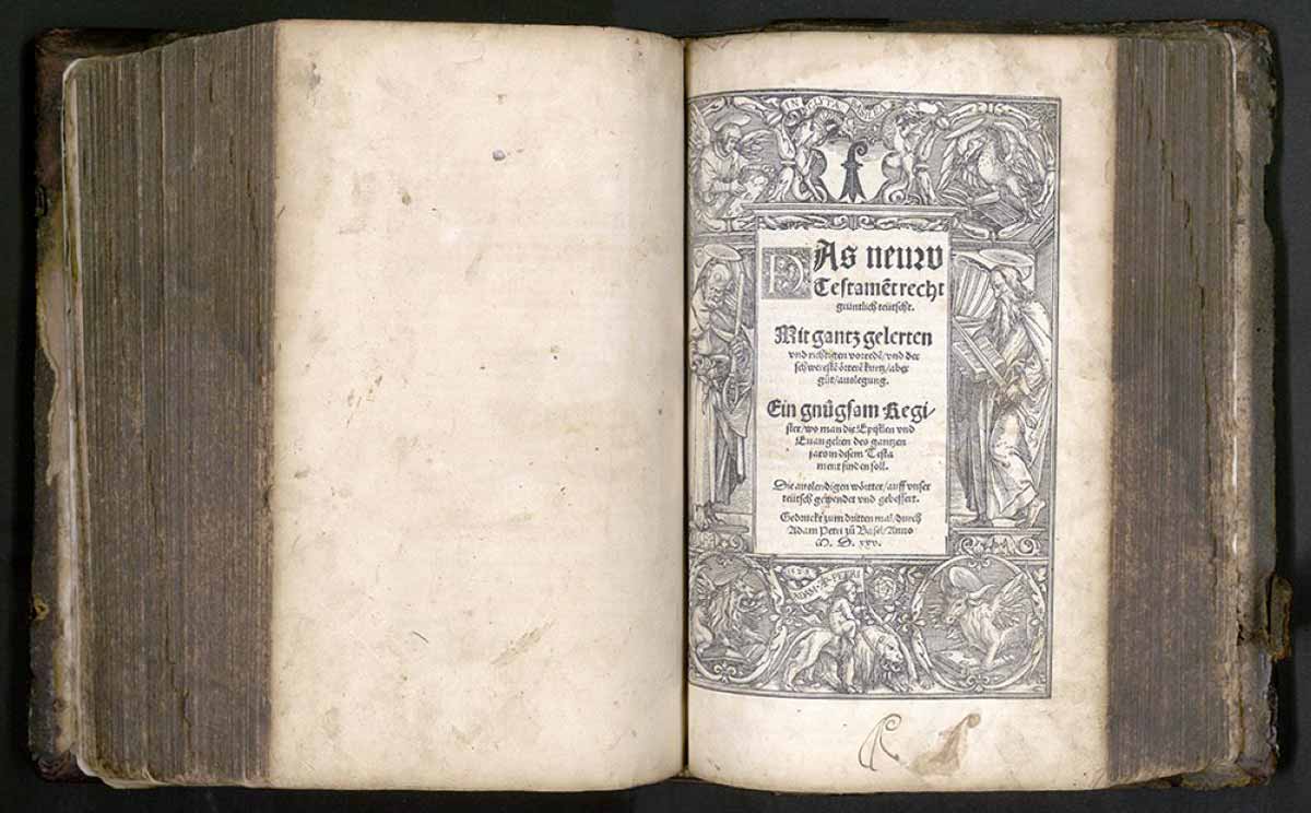 german new testament title page hans holbein