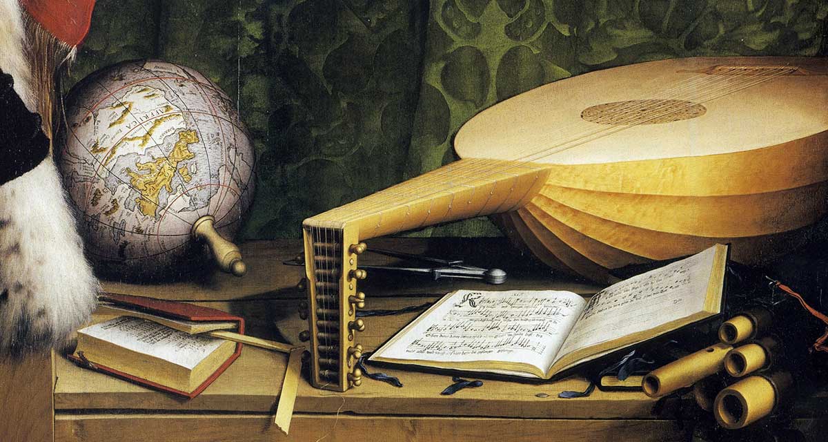 hans holbein ambassadors detail globe lute