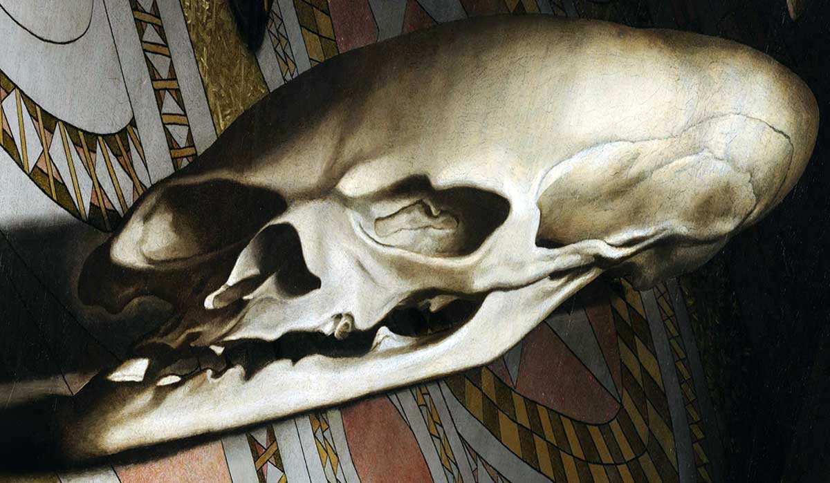 hans holbein ambassadors skull detail