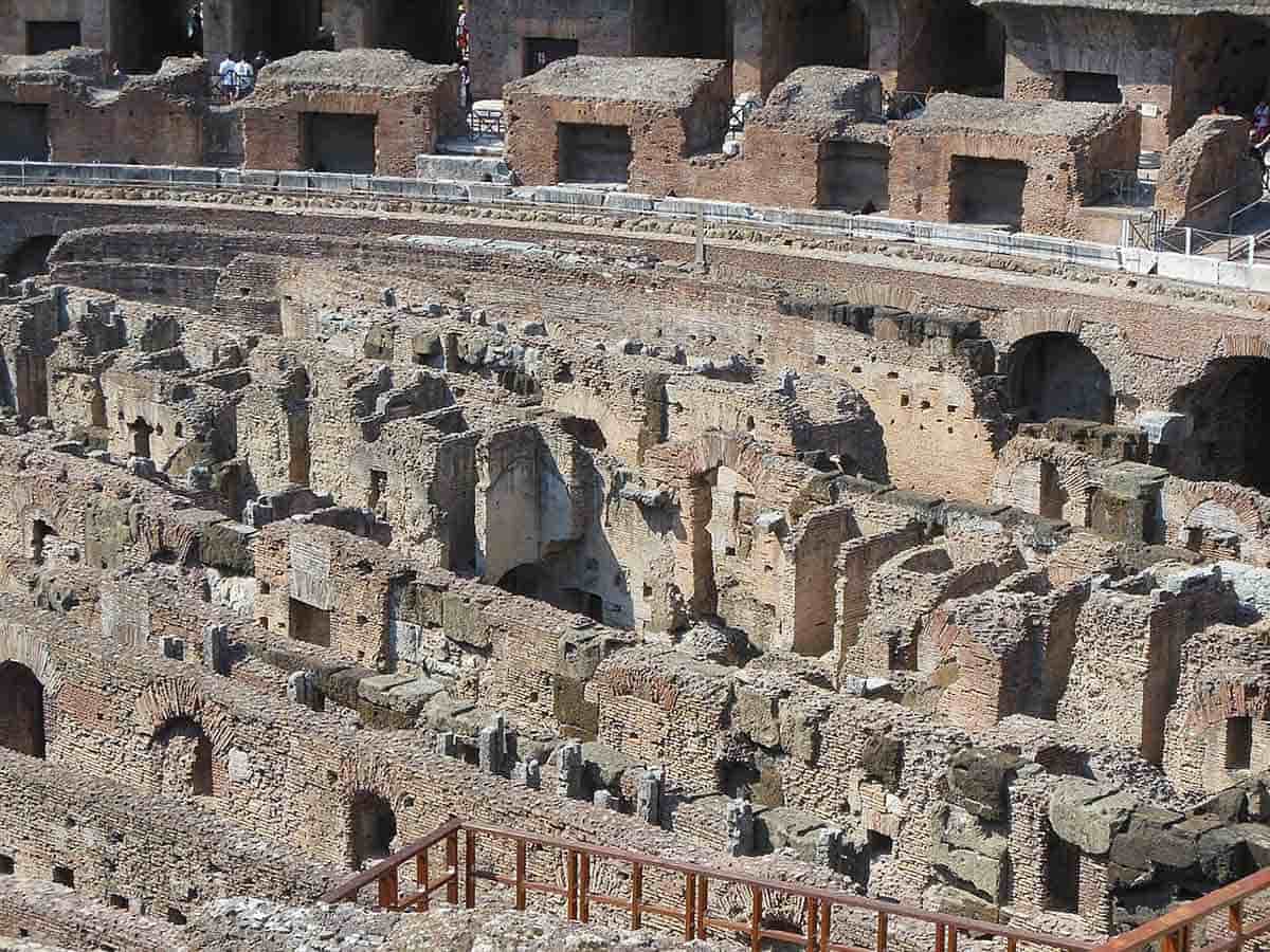 hypogeum colosseum view from above roman ruins