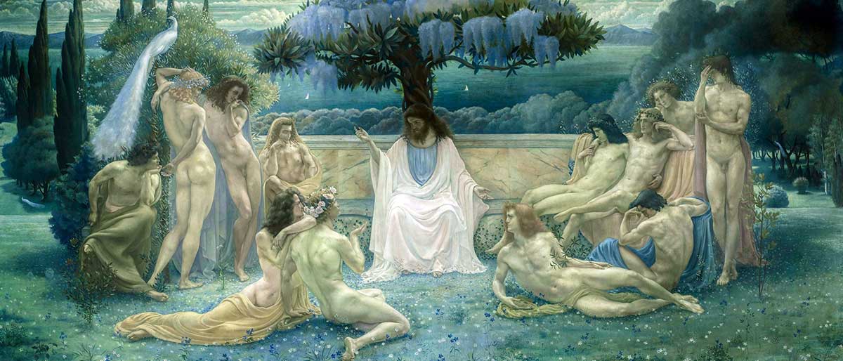 jean delville socrates teaching plato painting