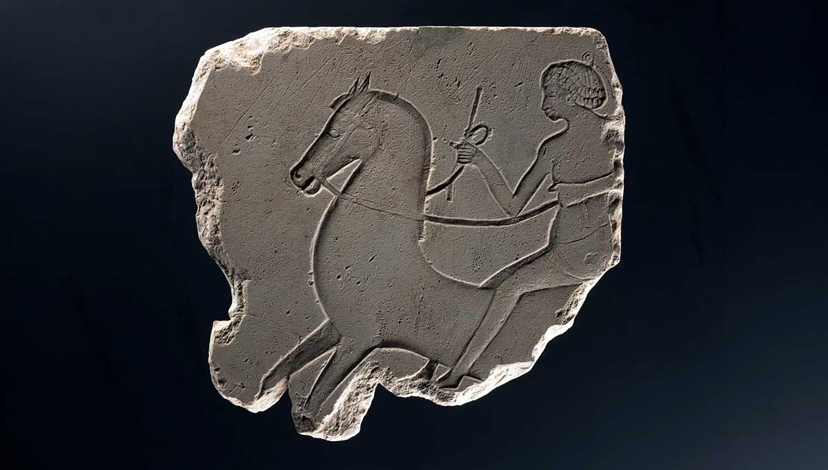 limestone relief nubian rider