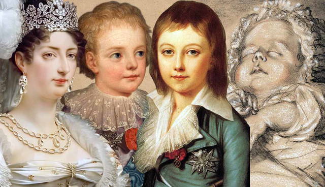 Marie Antoinette's four children collage portrait.