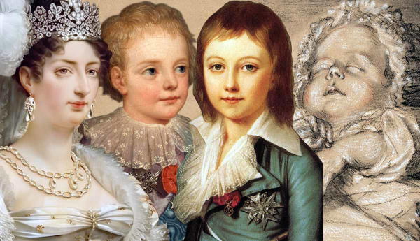 Marie Antoinette's four children collage portrait.