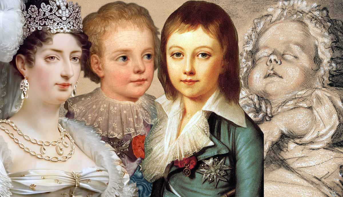 Marie Antoinette's four children collage portrait.