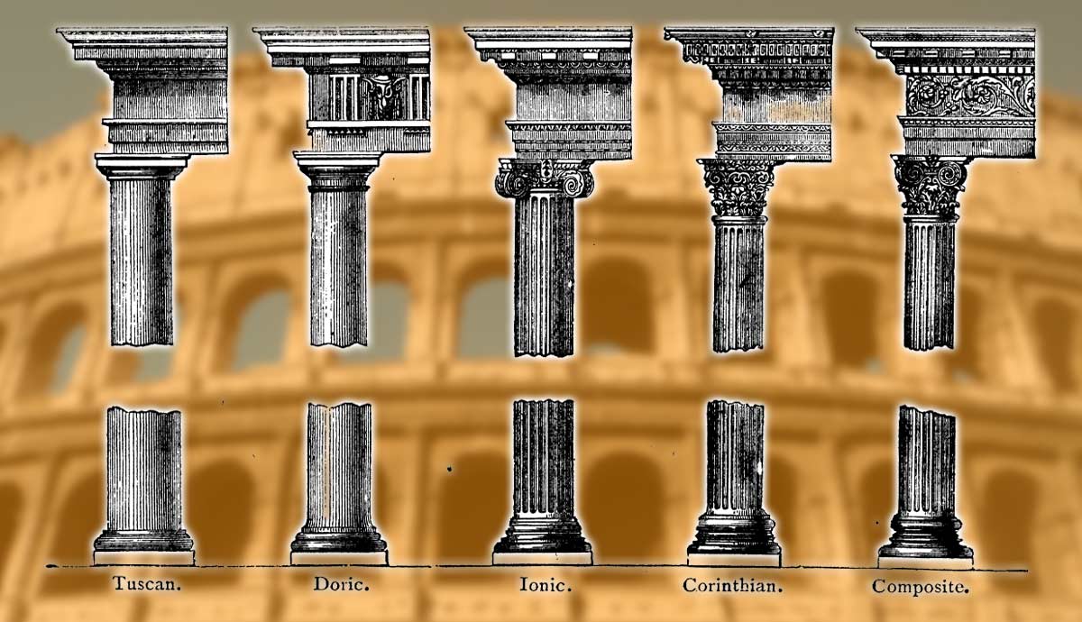 An illustration of the five classical architectural orders.