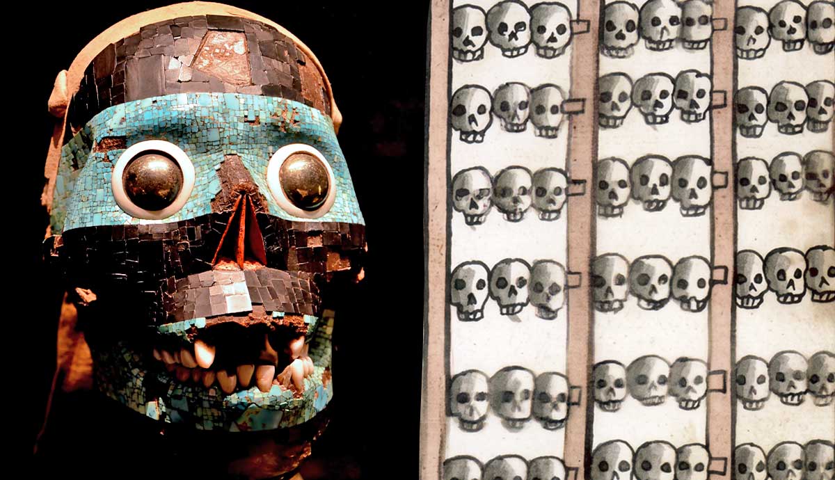 tezcatlipoca tzompantli skulls feature