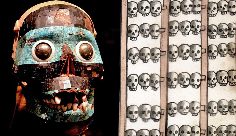 tezcatlipoca tzompantli skulls feature