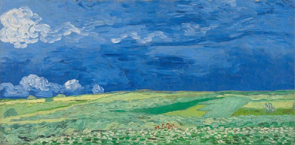van gogh wheatfield under thunderclouds