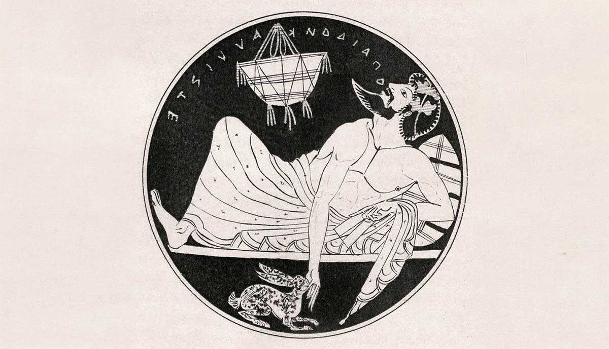 Theognis Poet Kylix Drawing
