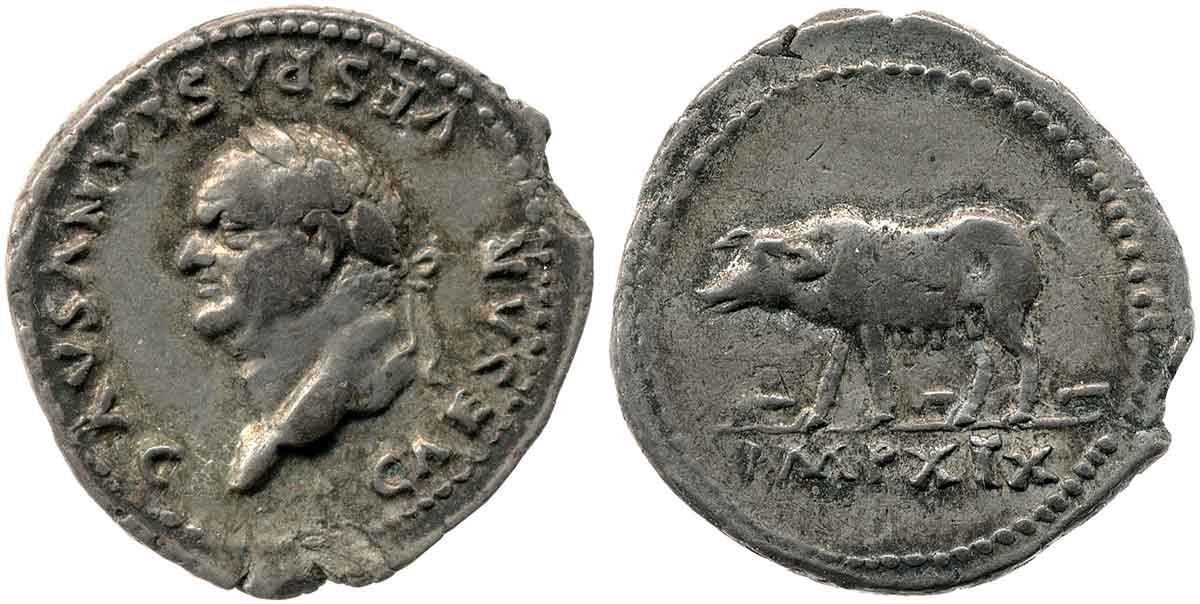 Vespasian Coin Swine Omen