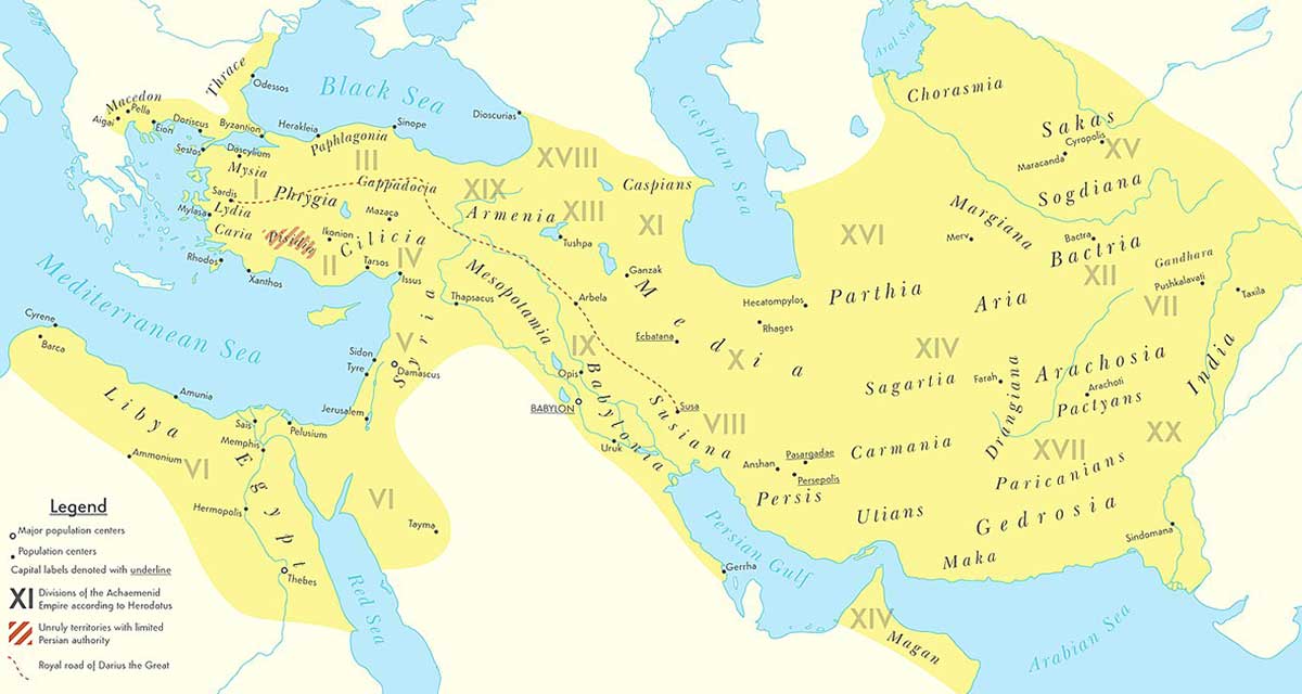 achaemenid empire map
