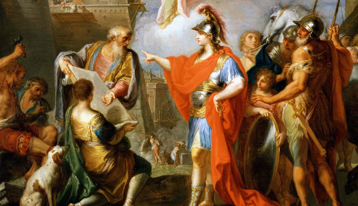 Alexander the Great commanding the rebuilding of Alexandria.