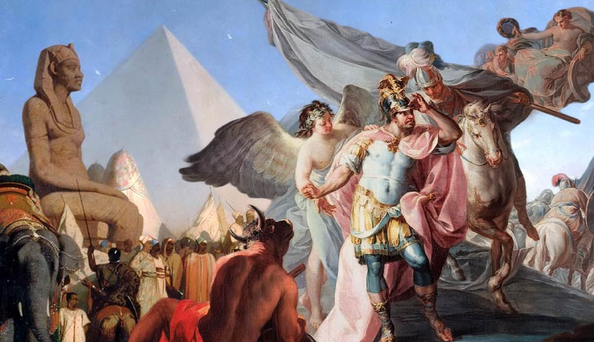 Alexander the Great at the Tomb of Achilles painting.