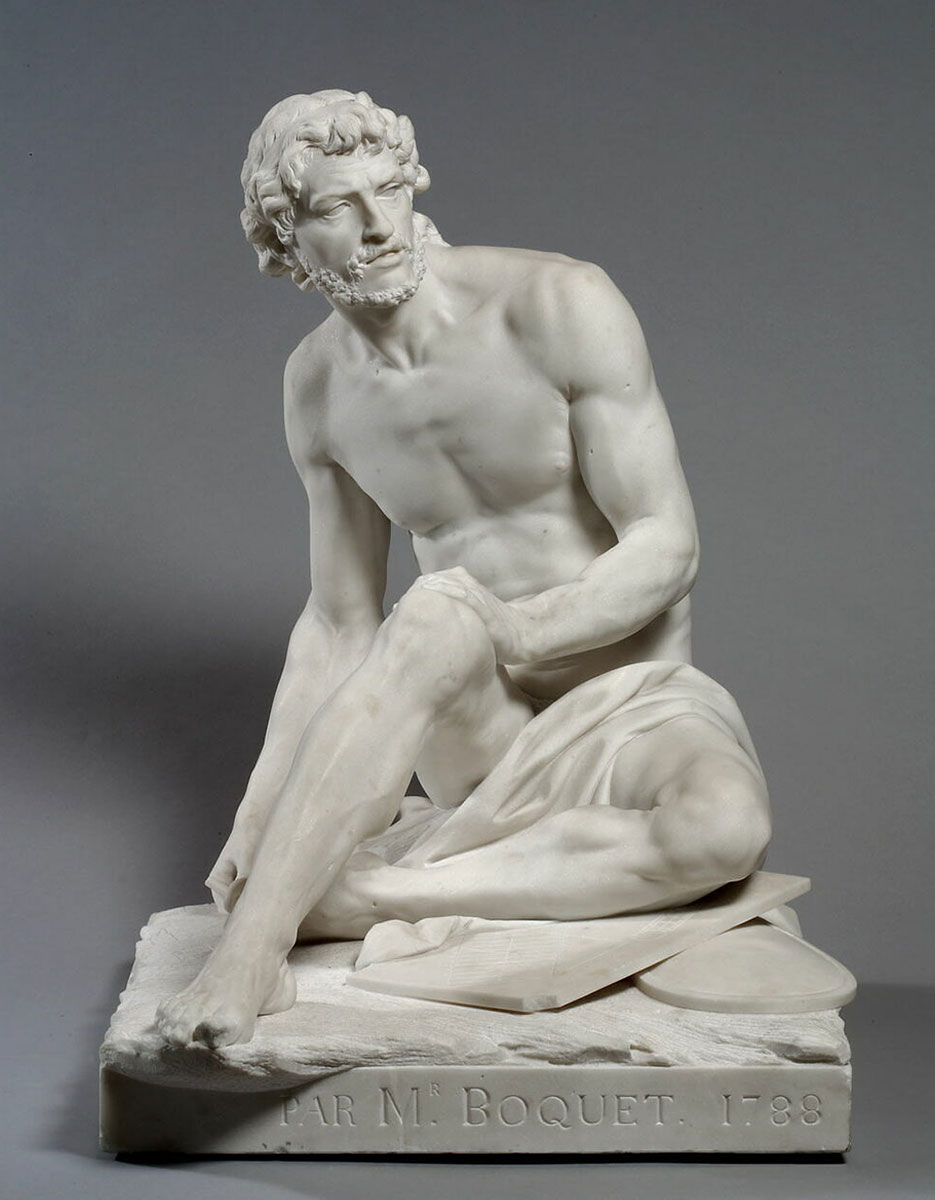 archimedes marble statue boquet