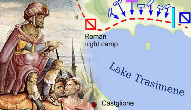 Battle of Lake Trasimene map with hannibal