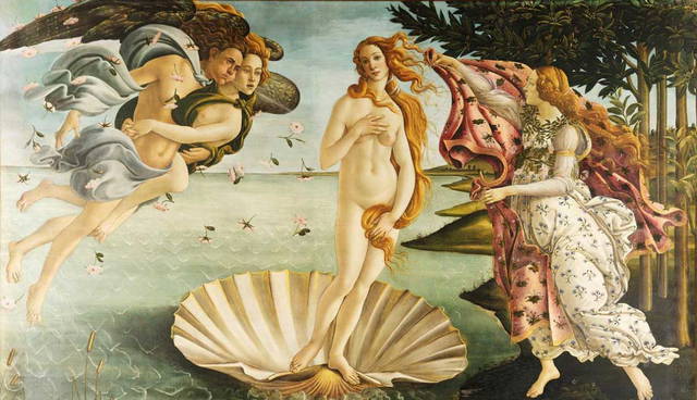 The Birth of Venus painting by Sandro Botticelli.