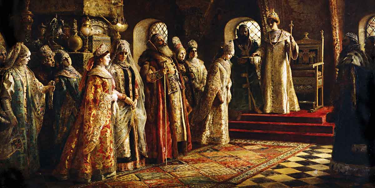 bride selection opulent room by konstantin makovsky