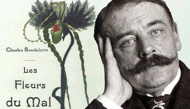 Charles Baudelaire book cover next to Photograph of Octave Mirbeau