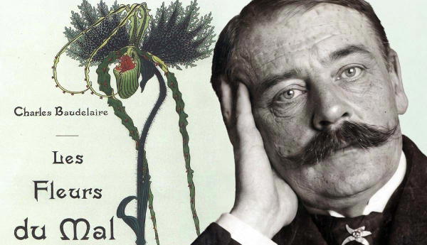 Charles Baudelaire book cover next to Photograph of Octave Mirbeau
