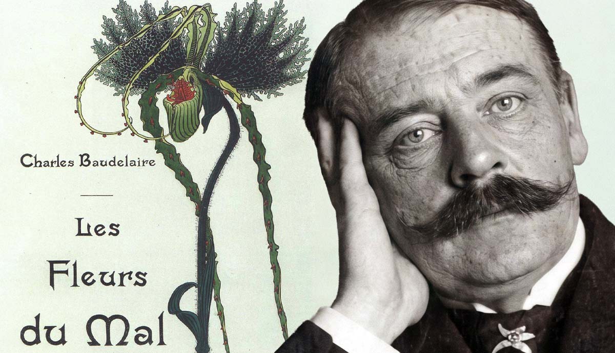 Charles Baudelaire book cover next to Photograph of Octave Mirbeau