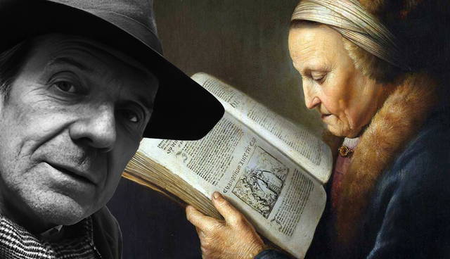 deleuze beside painting of reading woman.