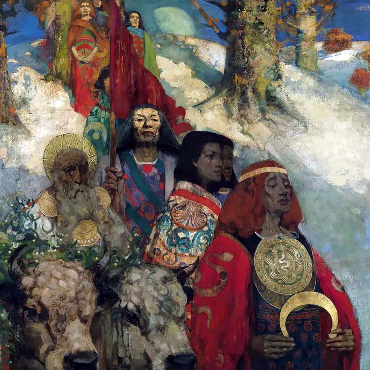 druids bringing in mistletoe