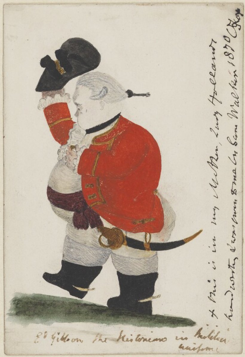 Edward Gibbon, watercolor, c. 1825. Source: National Portrait Gallery, London