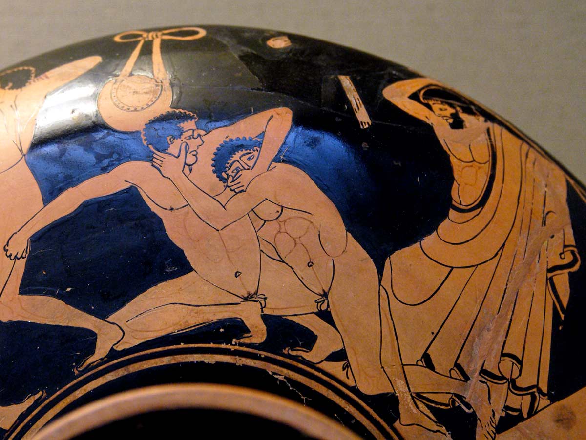 eye gouging vase ancient olympics