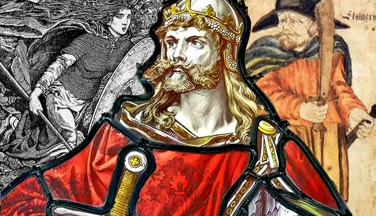 Viking figures and artwork depicting historical Norse leaders.