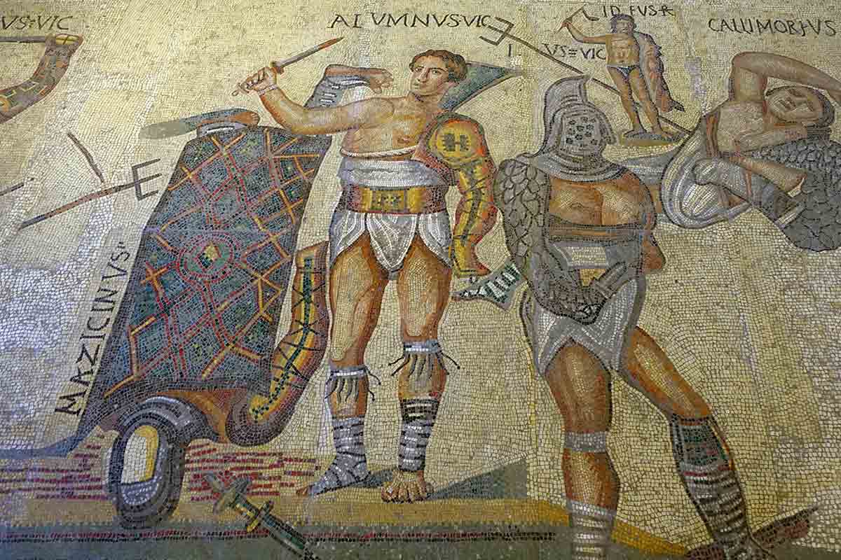 gladiator mosaic roman empire