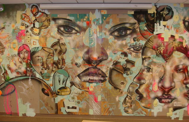 Iconic graffiti wall art
