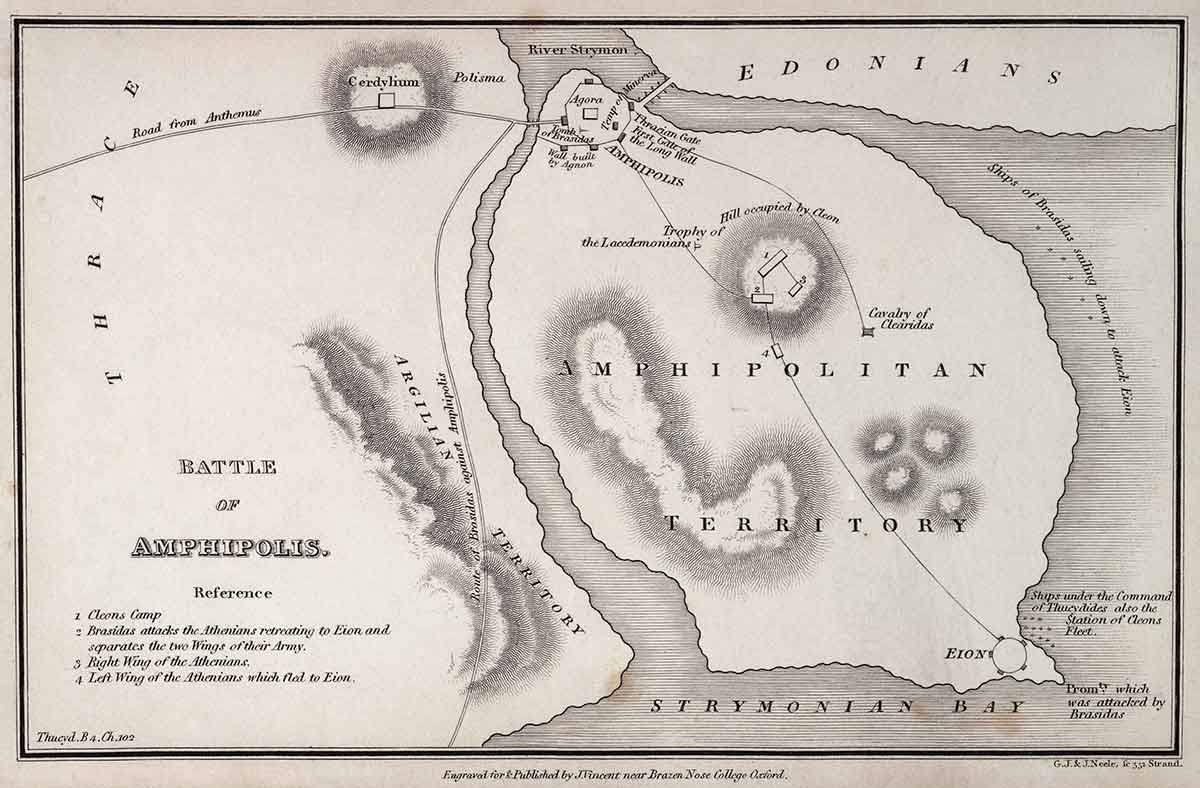 map battle amphipoli 422bc thucydides