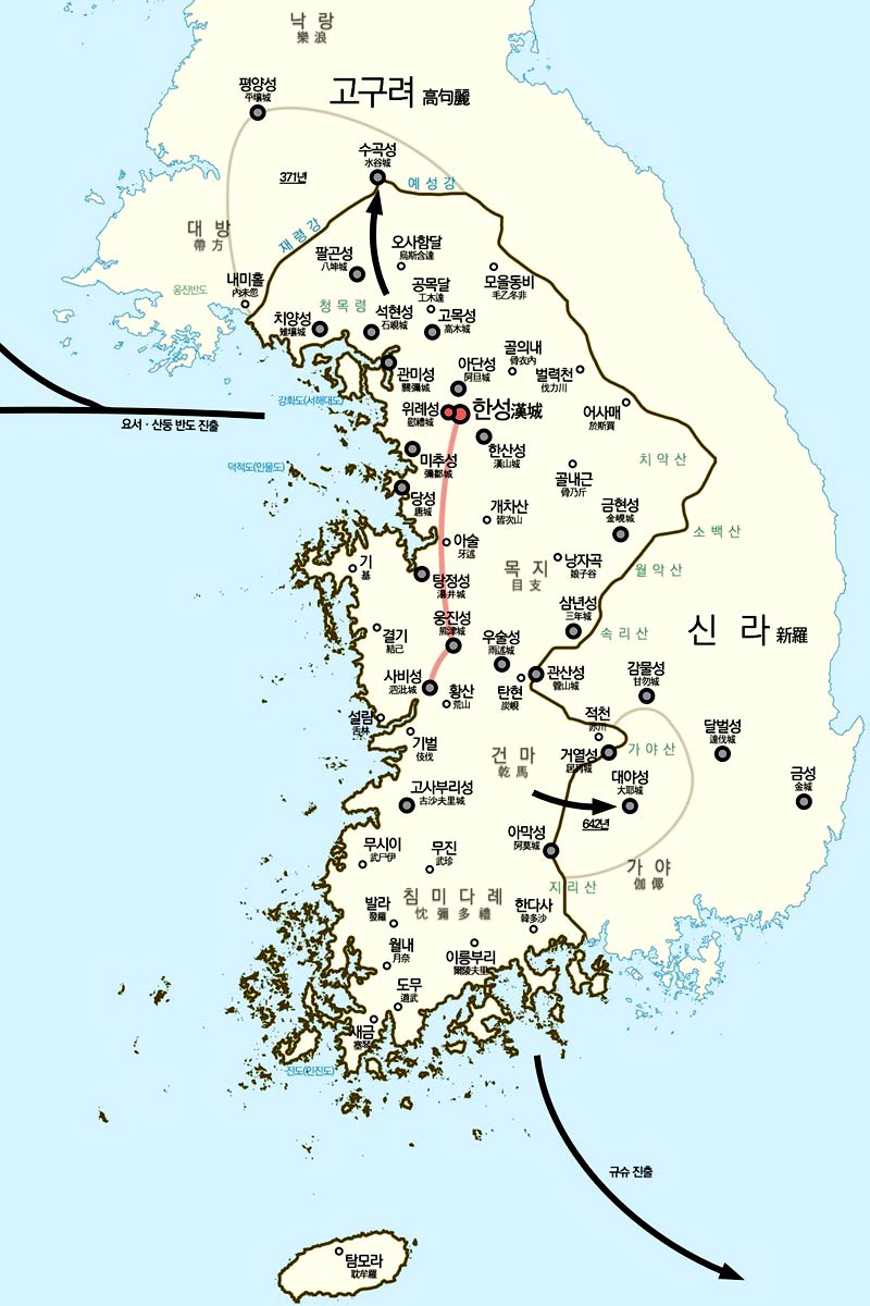 map of baekje