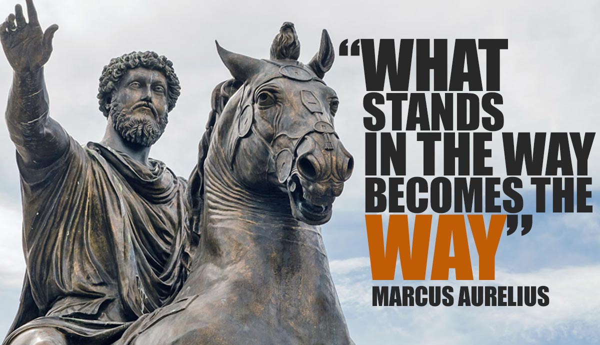 Marcus Aurelius statue and quote