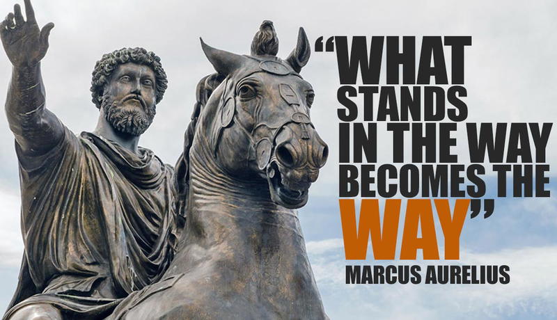 Marcus Aurelius statue and quote
