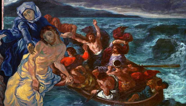 Collage combining paintings by Delacroix and Van Gogh