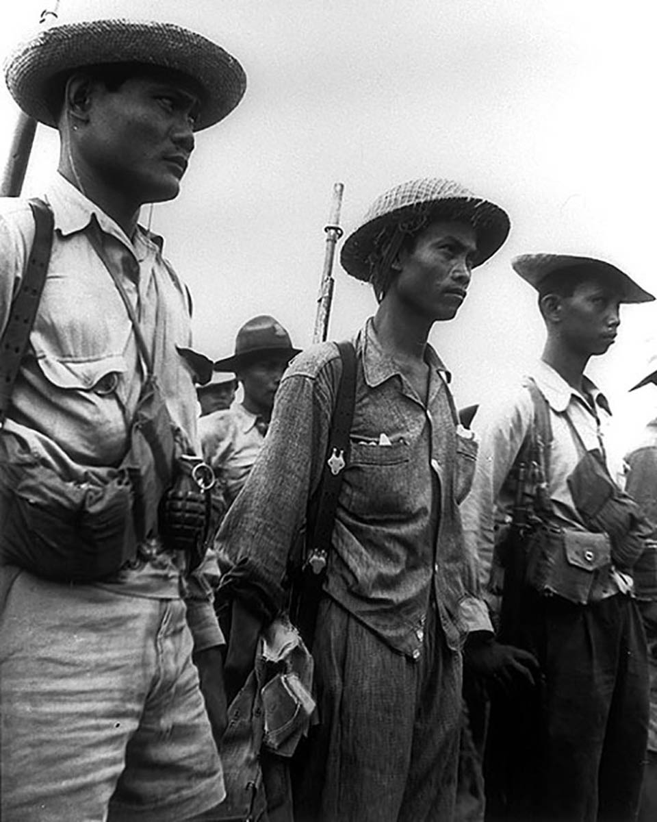 philippine partisans being inspected