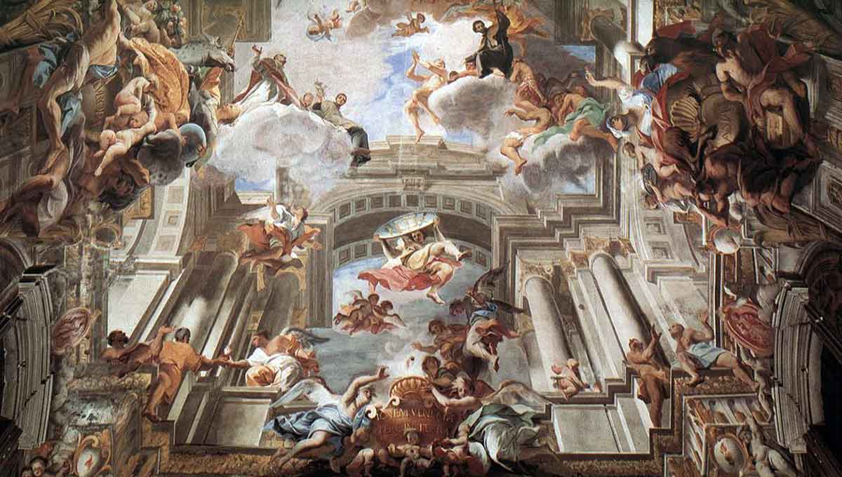 pozzo allegory jesuits missionary work fresco