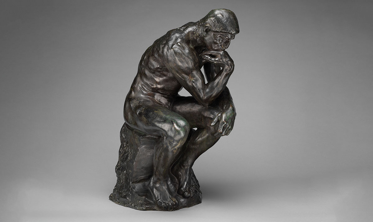 rodin thinker bronze sculpture