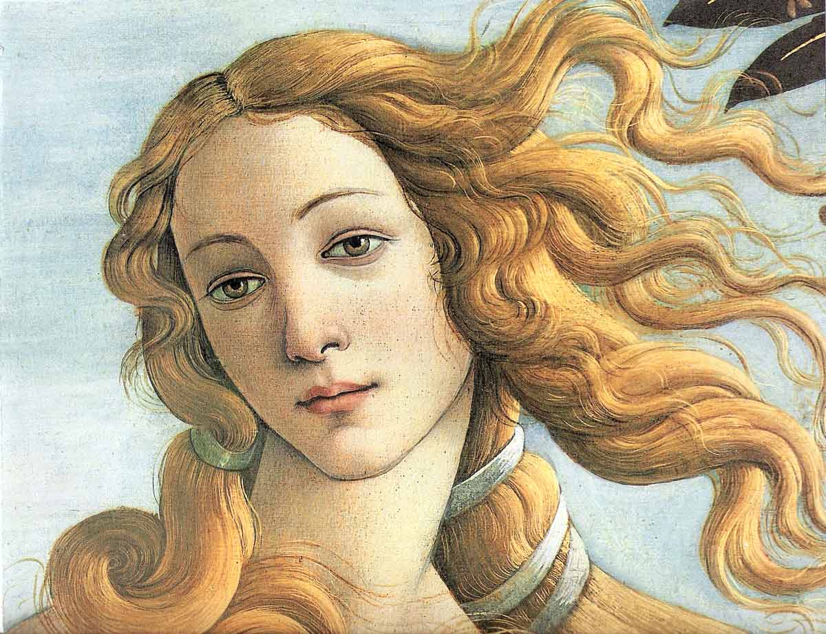 sandro botticelli birth venus painting head detail