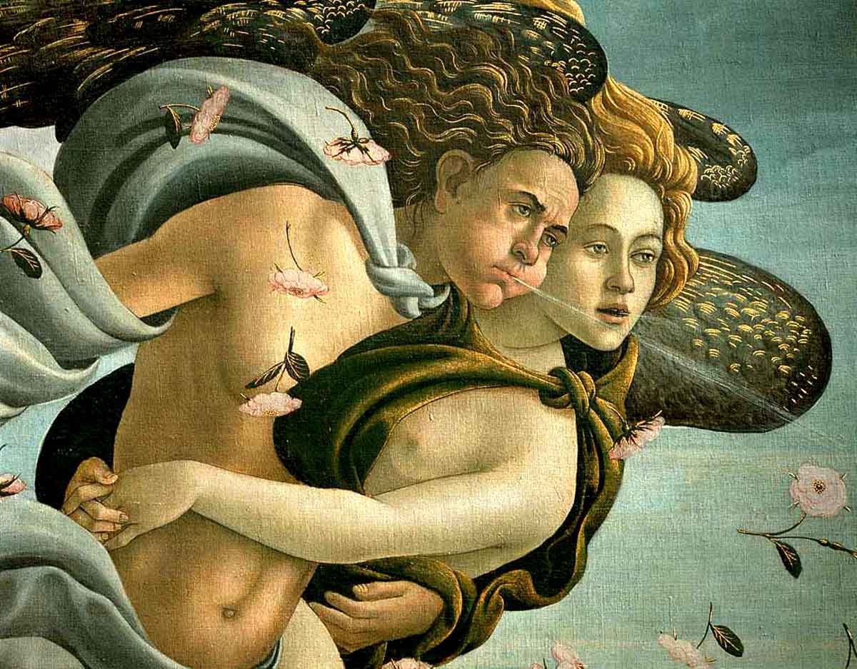 sandro botticelli birth venus zephyros painting
