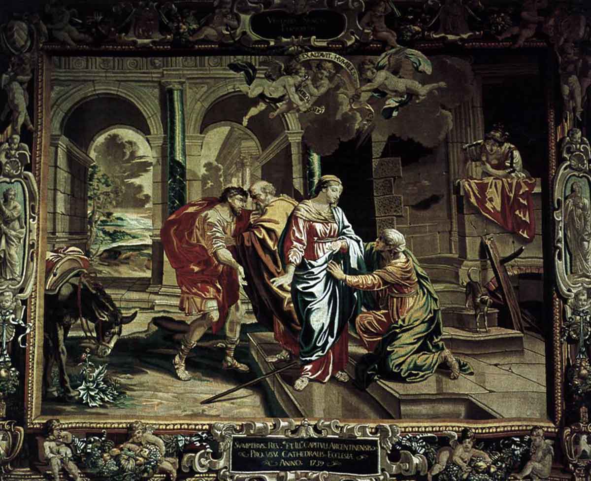 scenes life virgin tapestry