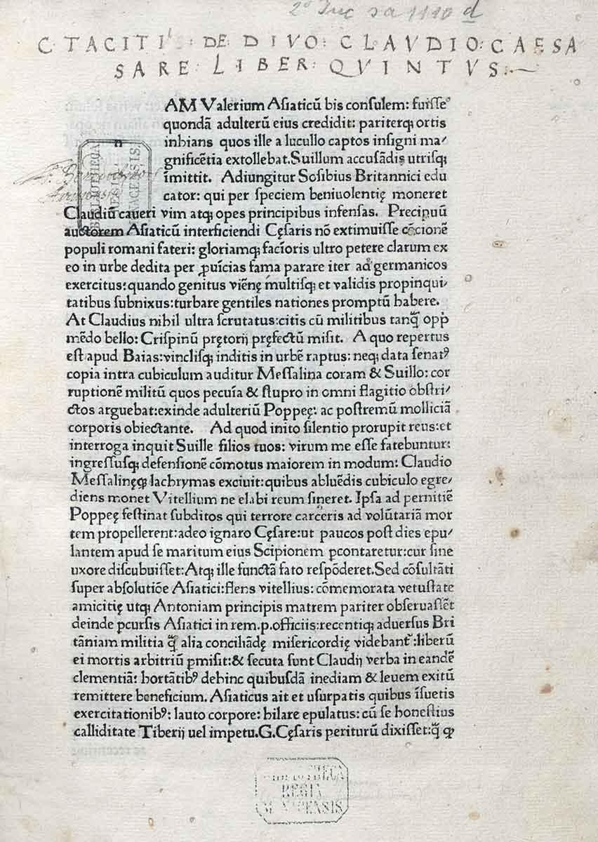tacitus annals manuscript