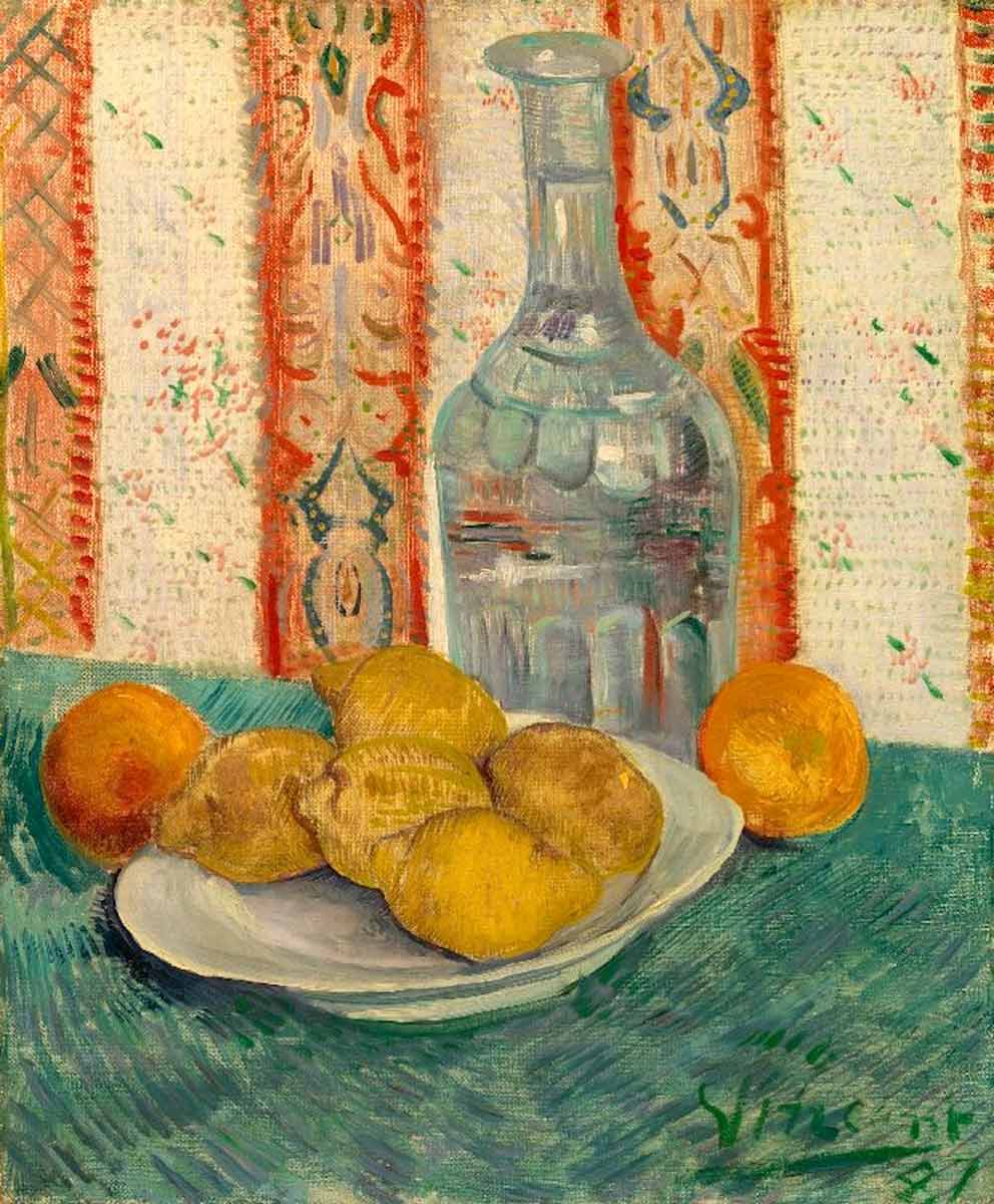 van gogh carafe and dish with citrus fruit