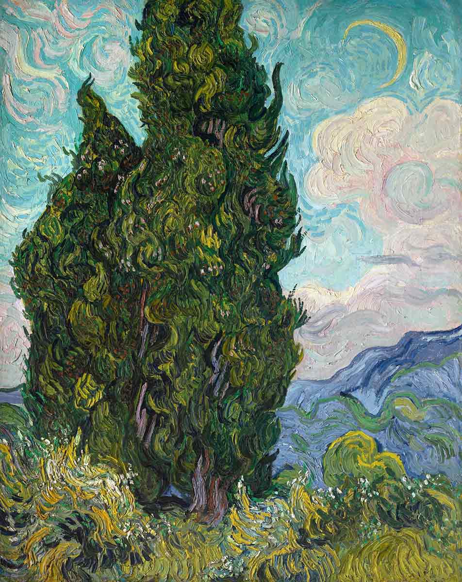 van gogh cypresses