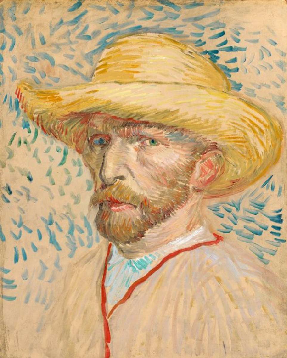 van gogh self portrait straw hat