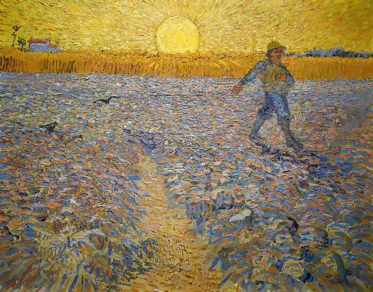 van gogh sower setting sun