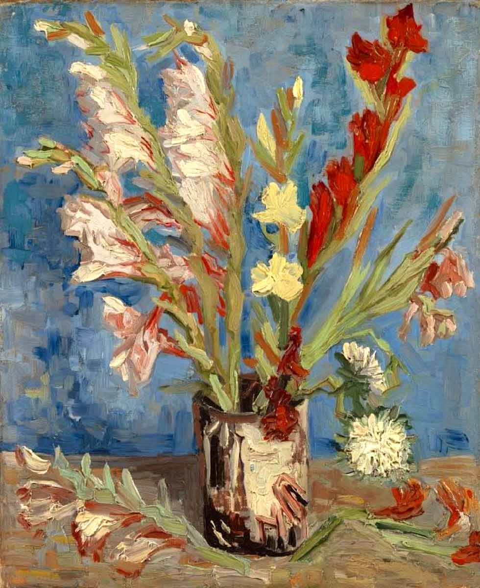 van gogh vase with gladioli chinese asters