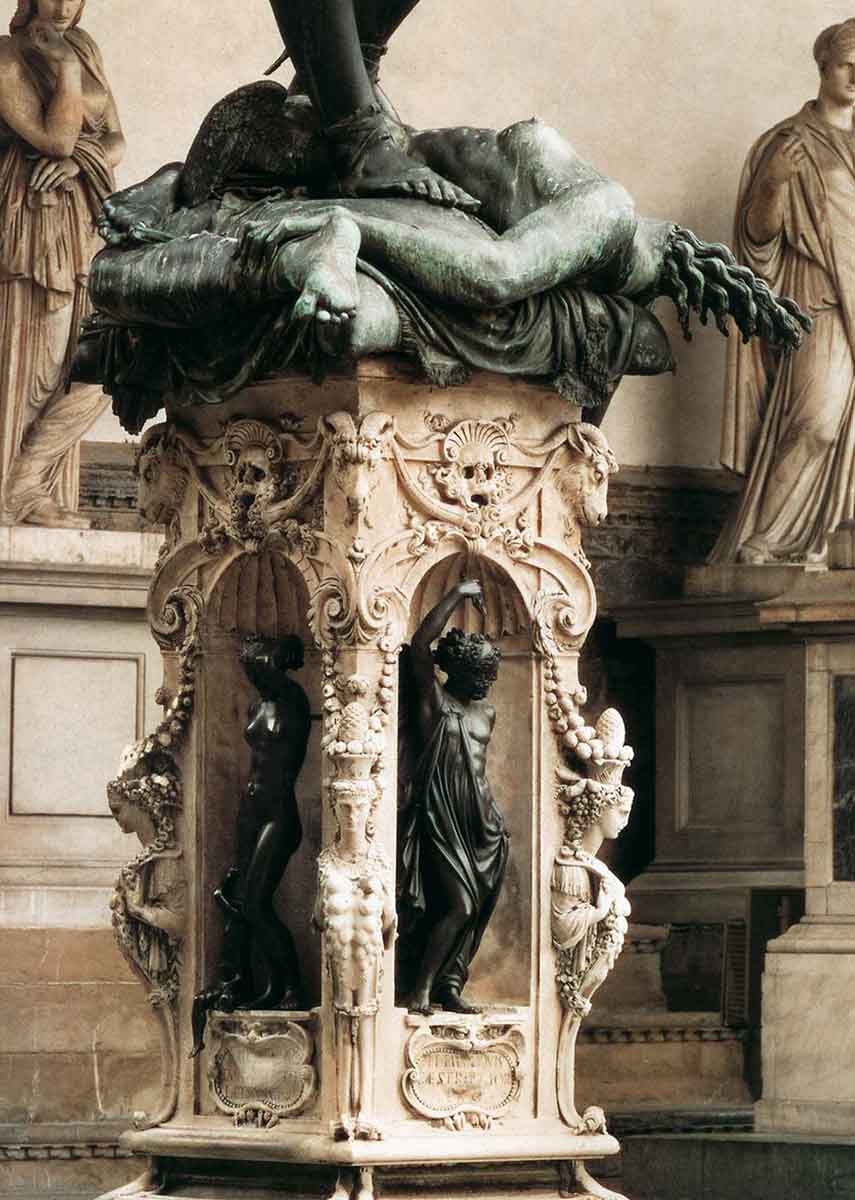 cellini perseus medusa plinth decoration mannerist detail